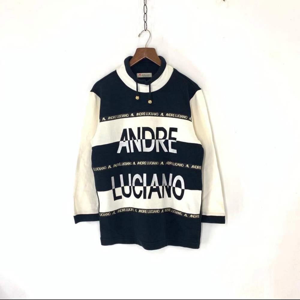 Vintage Andre Luciano 1990’s RARE embroidered letter sweatshirt jumper